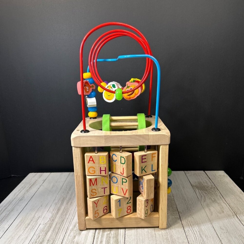 Wooden Activity Cube for Toddlers Montessori Toys Educational Toys  1-3 yrs Old - Picture 3 of 6